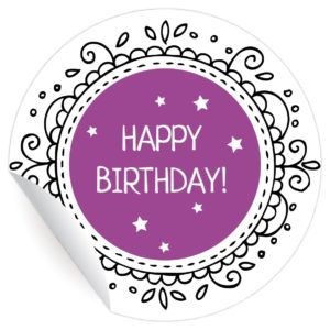 Kartenkaufrausch: 24 lila Geburtstags Aufkleber aus unserer Geburtstags Papeterie in lila