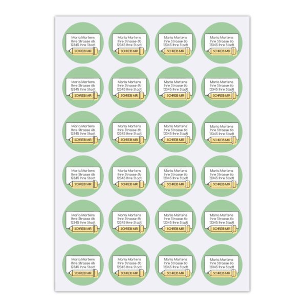 Kartenkaufrausch Sticker in grün: Designer Adress Aufkleber