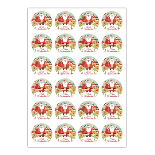 Kartenkaufrausch Sticker in multicolor: lustige Weihnachts Aufkleber mit Santa