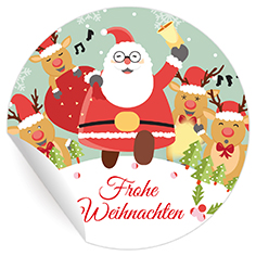 Kartenkaufrausch: lustige Weihnachts Aufkleber mit Santa aus unserer Weihnachts Papeterie in multicolor