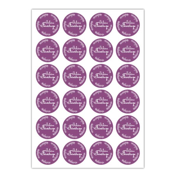 Kartenkaufrausch Sticker in lila: 24 liebevolle Weihnachts Aufkleber