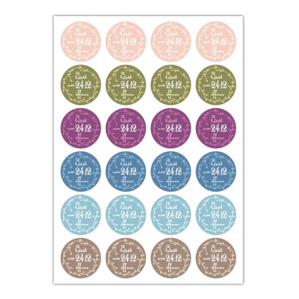 Kartenkaufrausch Sticker in multicolor: Aufkleber "Erst am 24.12 öffnen" in lila