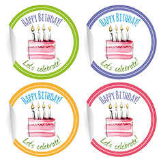 Kartenkaufrausch: 24 coole Geburtstags Aufkleber aus unserer Geburtstags Papeterie in multicolor