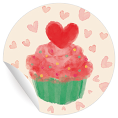 Kartenkaufrausch: Muffin Aufkleber auch zum Geburtstag aus unserer Geburtstags Papeterie in beige