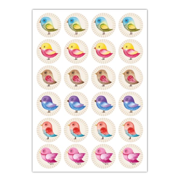 Kartenkaufrausch Sticker in beige: 24 fröhliche Aufkleber