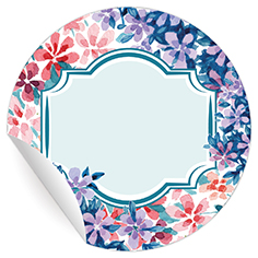 Kartenkaufrausch: Blüten Aufkleber zum beschriften aus unserer florale Papeterie in lila