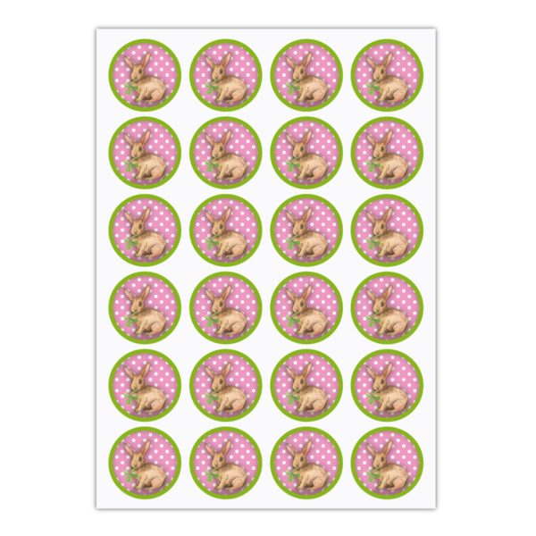 Kartenkaufrausch Sticker in rosa: süße Oster Aufkleber mit Punkten