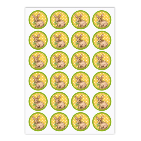 Kartenkaufrausch Sticker in gelb: süße Oster Aufkleber