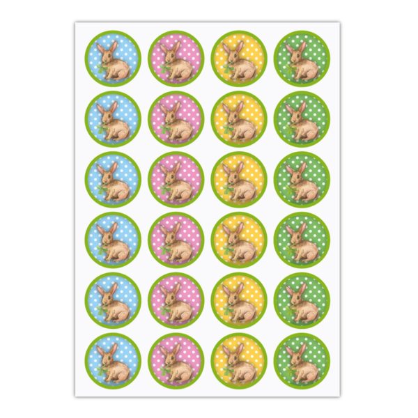 Kartenkaufrausch Sticker in multicolor: bunte Oster Aufkleber mit Punkten