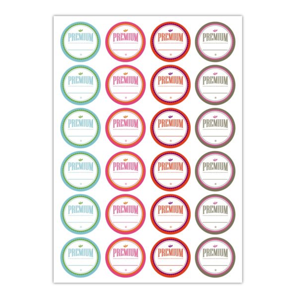 Kartenkaufrausch Sticker in multicolor: bunte Premium Aufkleber zum Beschriften