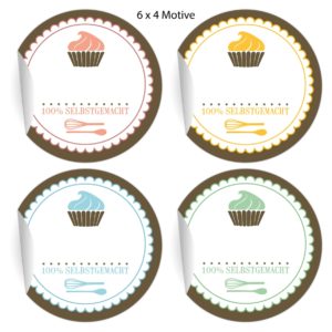 Kartenkaufrausch: bunte Küchenfee Aufkleber zum Beschriften aus unserer Designer Papeterie in multicolor