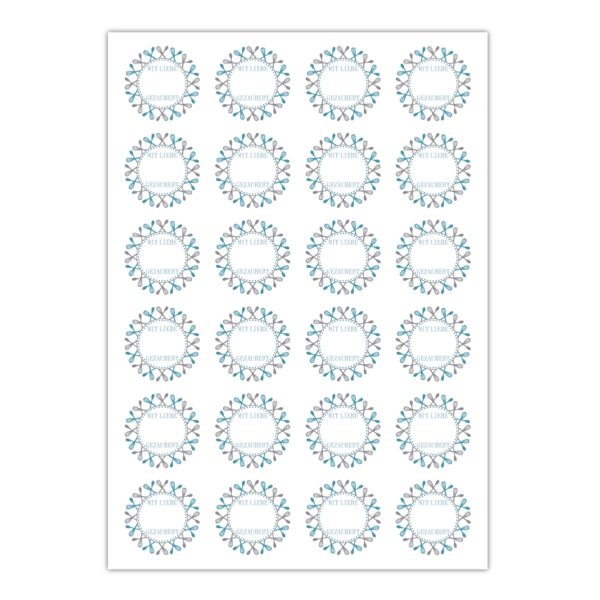 Kartenkaufrausch Sticker in weiß: 24 edle Küchenfee Aufkleber zum Beschriften