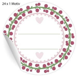Kartenkaufrausch: romantische Beeren Aufkleber aus unserer Designer Papeterie in weiß