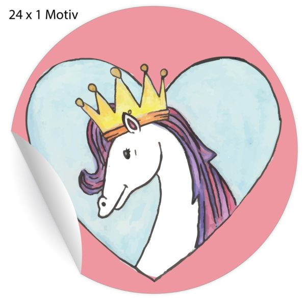 Kartenkaufrausch: Aufkleber mit Prinzessinen Pferd aus unserer Kinder Papeterie in rosa
