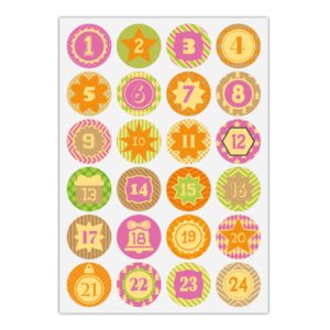 Kartenkaufrausch Sticker in multicolor: grafische Advents Aufkleber