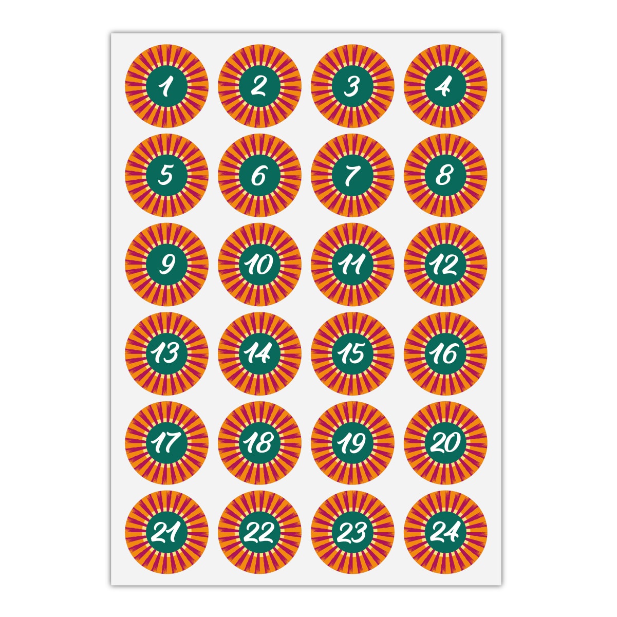 Kartenkaufrausch Sticker in orange: schicke Advents Aufkleber