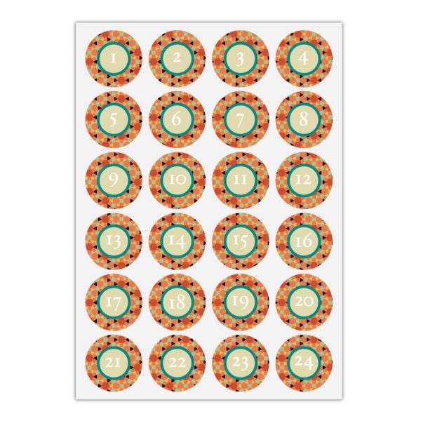 Kartenkaufrausch Sticker in orange: elegante Advents Aufkleber