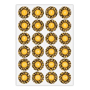 Kartenkaufrausch Sticker in gelb: 24 elegante Advents Aufkleber