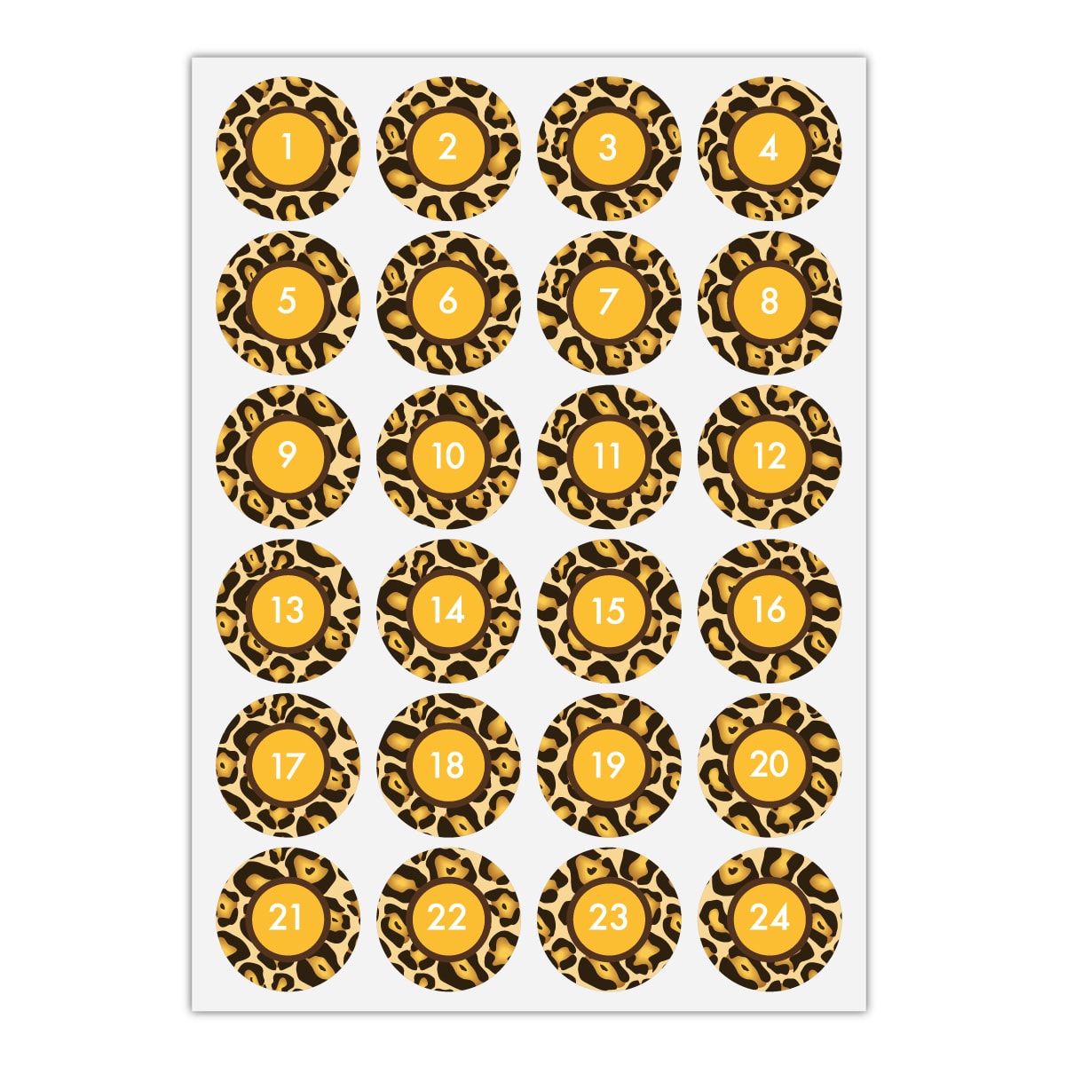 Kartenkaufrausch Sticker in gelb: 24 elegante Advents Aufkleber