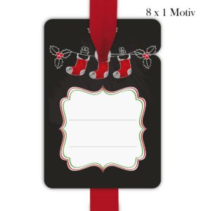 Kartenkaufrausch: klassische Weihnachts Geschenkanhänger Tags aus unserer Weihnachts Papeterie in schwarz