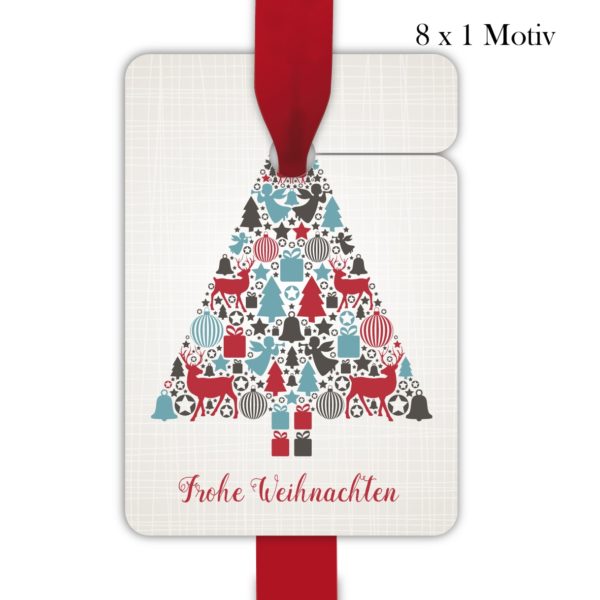 Kartenkaufrausch: 8 Retro Weihnachts Geschenkanhänger aus unserer Weihnachts Papeterie in beige