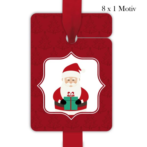 Kartenkaufrausch: klassische rote Weihnachts Geschenkanhänger aus unserer Weihnachts Papeterie in dunkel rot