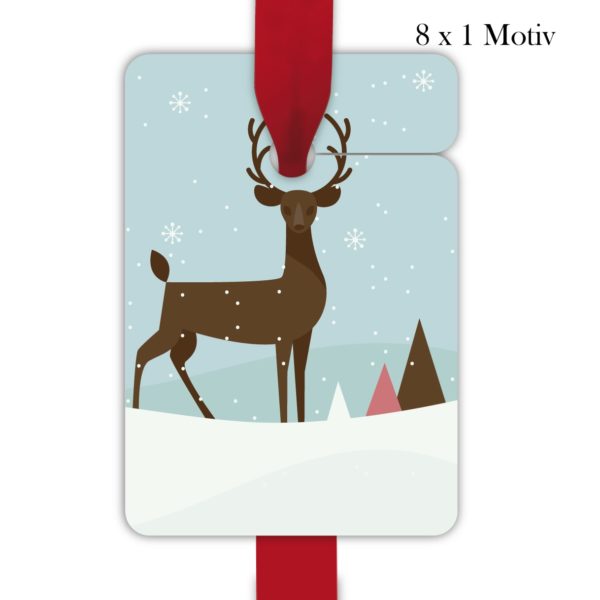 Kartenkaufrausch: elegante Retro Weihnachts Geschenkanhänger aus unserer Weihnachts Papeterie in hellblau