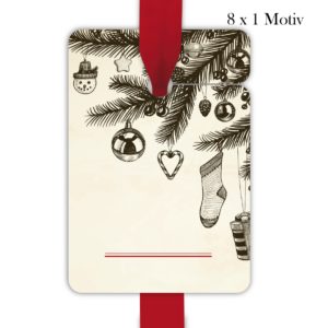 Kartenkaufrausch: handgemalte Weihnachts Geschenkanhänger aus unserer Weihnachts Papeterie in beige