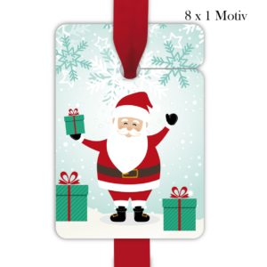 Kartenkaufrausch: 8 fröhliche Weihnachts Geschenkanhänger aus unserer Weihnachts Papeterie in türkis