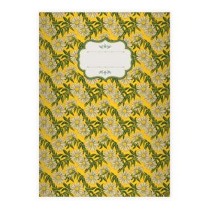 Kartenkaufrausch: florales Vintage Notizheft/ Schulheft aus unserer floralen Papeterie in gelb