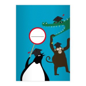 Kartenkaufrausch: Tier Notizheft/ Schulheft mit Exoten aus unserer Kinder Papeterie in blau