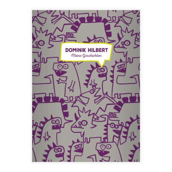 Kartenkaufrausch: Doodle Notizheft/ Schulheft mit Monstern aus unserer Kinder Papeterie in grau mit Ihrem Text