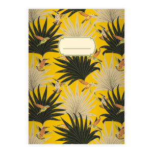 Kartenkaufrausch: Notizheft/ Schulheft mit Palm Wedeln aus unserer Natur Papeterie in gelb