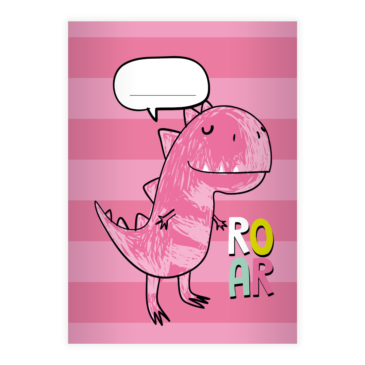 Kartenkaufrausch: Dino Notizheft/ Schulheft mit Dinosaurier aus unserer Kinder Papeterie in rosa