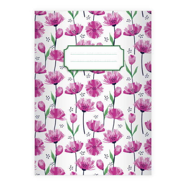 Kartenkaufrausch: Notizheft/ Schulheft mit Tulpen aus unserer floralen Papeterie in lila
