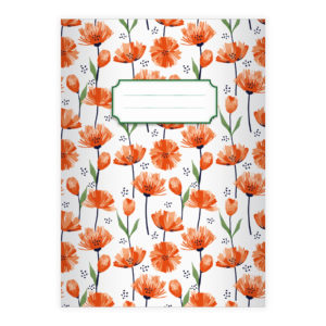 Kartenkaufrausch: Notizheft/ Schulheft mit Tulpen aus unserer floralen Papeterie in orange