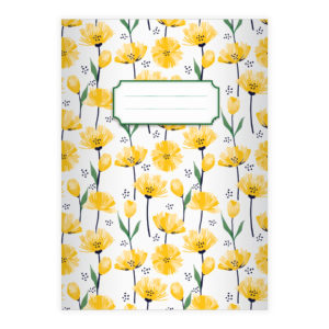 Kartenkaufrausch: Notizheft/ Schulheft mit Tulpen aus unserer floralen Papeterie in gelb