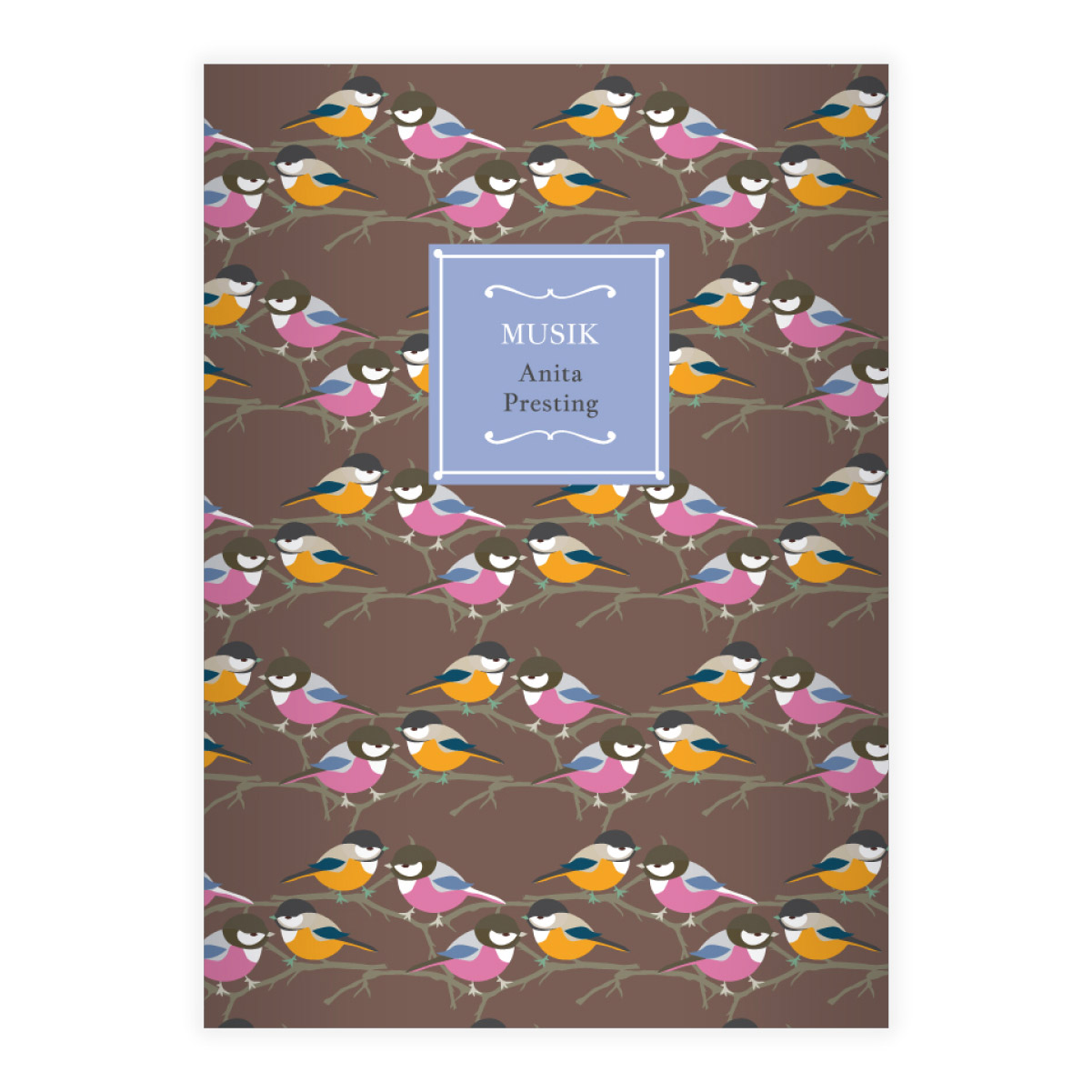 Kartenkaufrausch: Vogel Notizheft/ Schulheft mit Meisen aus unserer Natur Papeterie in braun mit Ihrem Text