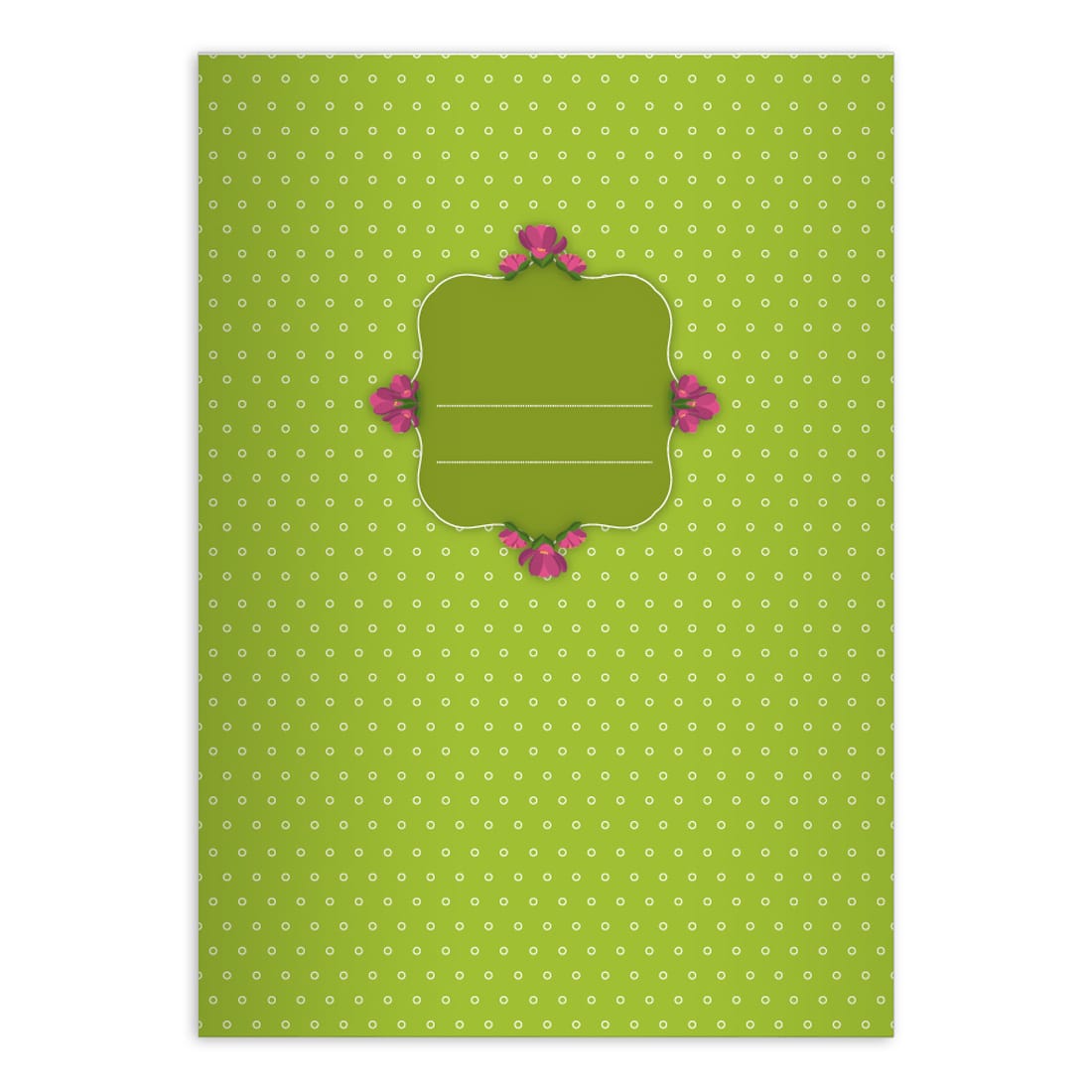 Kartenkaufrausch: Hübsches Mädchen Notizheft/ Schulheft aus unserer floralen Papeterie in grün