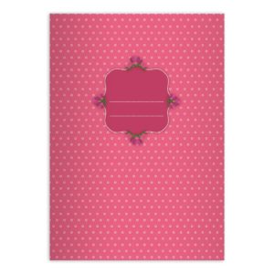 Kartenkaufrausch: Hübsches Mädchen Notizheft/ Schulheft aus unserer floralen Papeterie in rosa