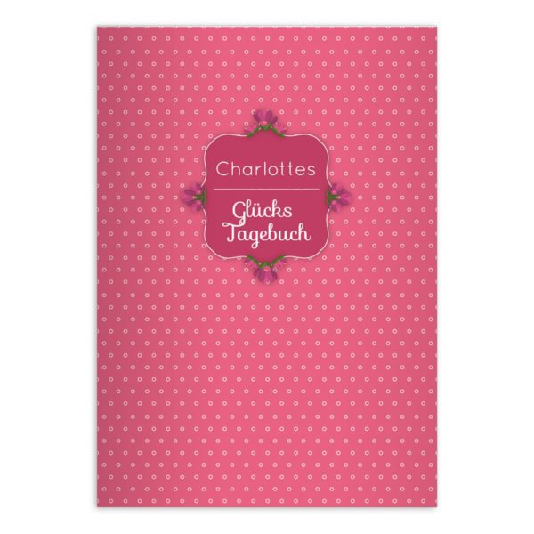 Kartenkaufrausch: Hübsches Mädchen Notizheft/ Schulheft aus unserer floralen Papeterie in rosa mit Ihrem Text
