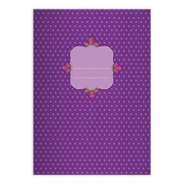 Kartenkaufrausch: Mädchen Notizheft/ Schulheft mit Punkten aus unserer floralen Papeterie in lila