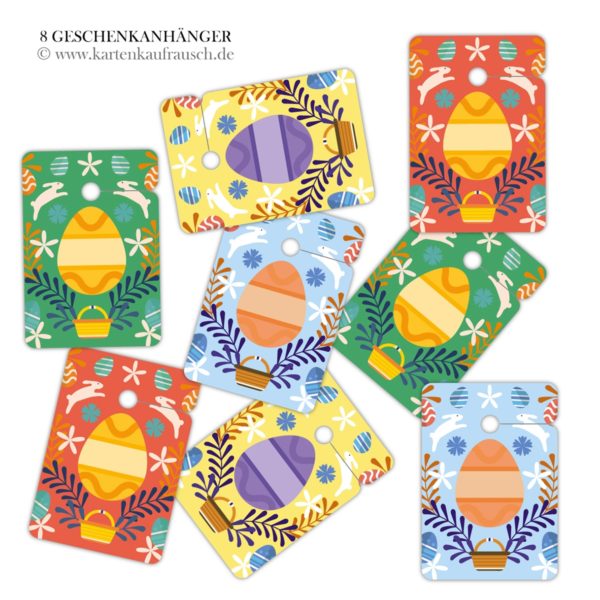 Hänge Etiketten: folklore Oster Geschenkanhänger aus unserer Oster Papeterie in multicolor