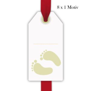 Kartenkaufrausch: Baby Geschenkanhänger zur Taufe aus unserer Baby Papeterie in weiß