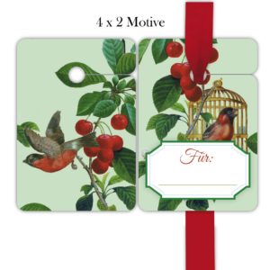 Kartenkaufrausch: elegante grüne "Apfelkirsch" Geschenkanhänger aus unserer Designer Papeterie in grün