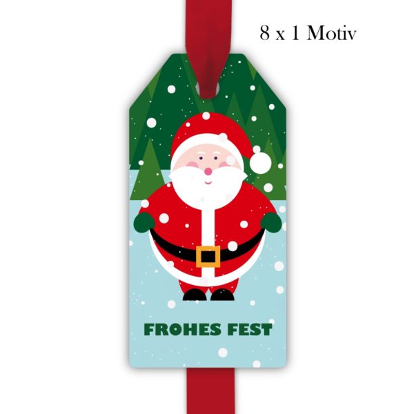 Kartenkaufrausch: süße Weihnachtsmann Geschenkanhänger aus unserer Weihnachts Papeterie in multicolor