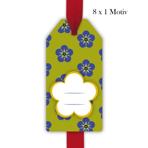 Kartenkaufrausch: Stiefmütterchen Geschenkanhänger mit Blüte aus unserer florale Papeterie in olive grün