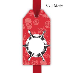 Kartenkaufrausch: Geschenkanhänger mit Totenkopf aus unserer Kinder Papeterie in rot