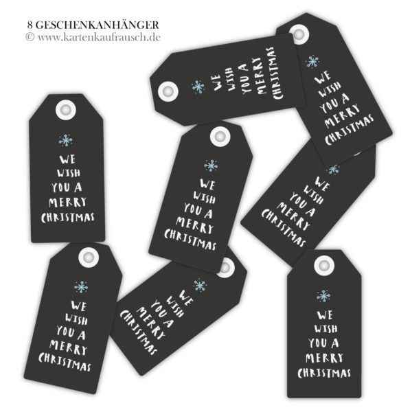 Hänge Etiketten: Vintage Geschenkanhänger zu Weihnachten aus unserer Retro Papeterie in schwarz