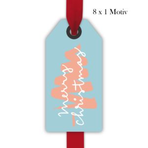 Kartenkaufrausch: moderne Weihnachts Geschenkanhänger aus unserer Designer Papeterie in hellblau